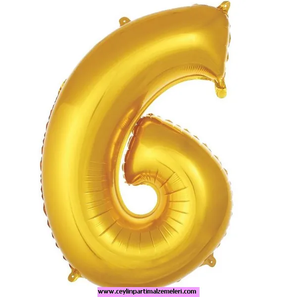 6 Rakam Gold Folyo Balon